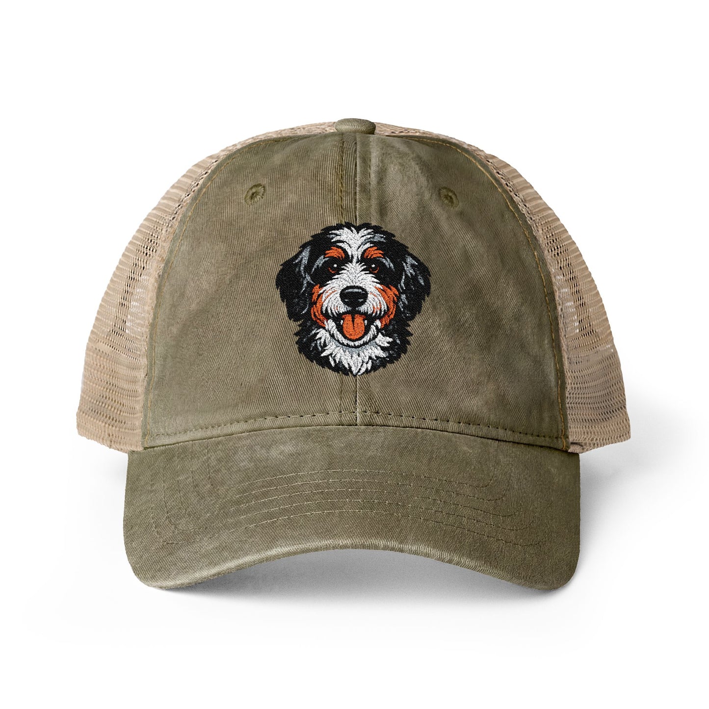 Bernedoodle embroidered Dog Mesh-Back Cap