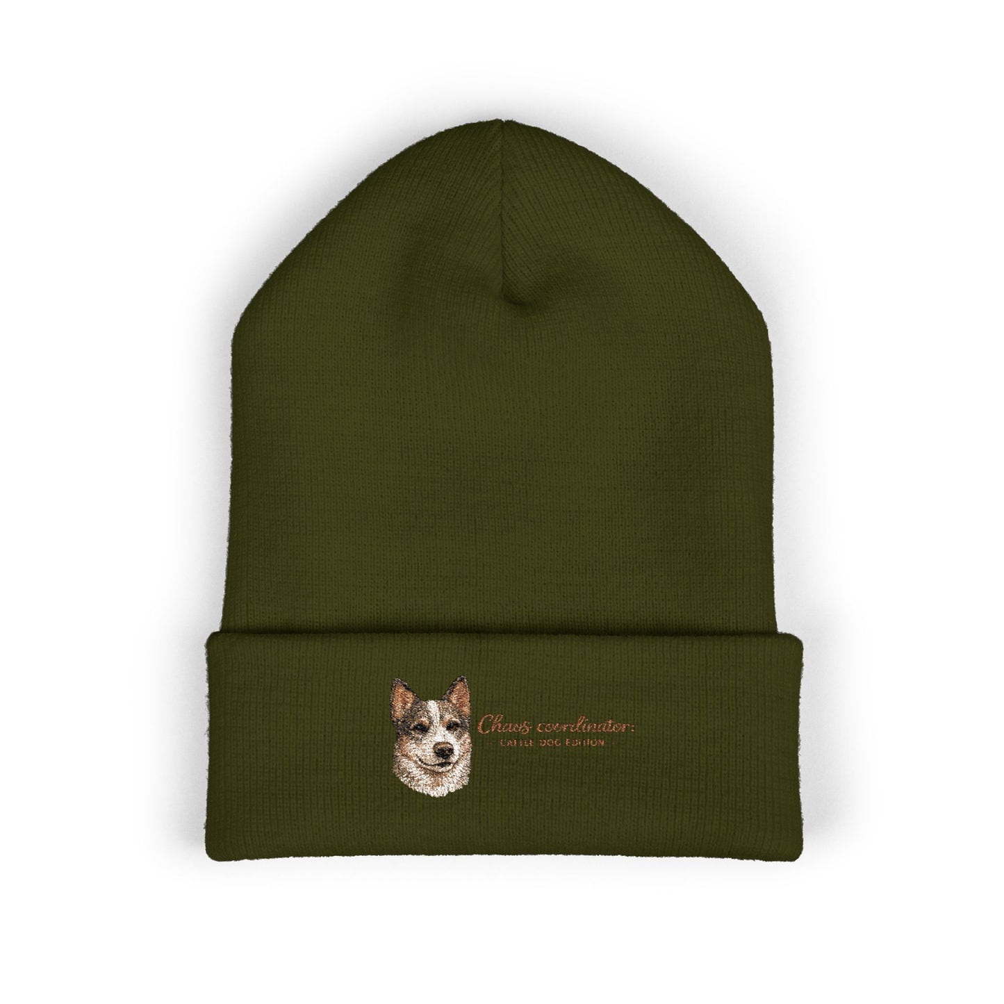 Australian Cattle Dog Embroidered Beanie | Cuffed Knit Hat