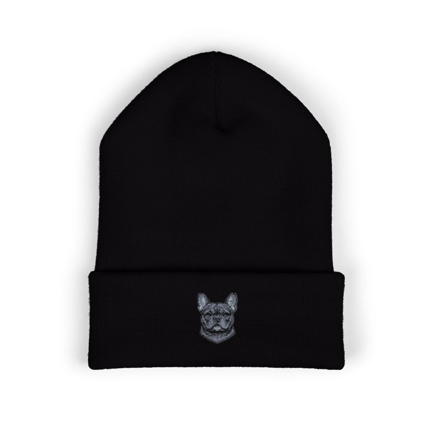French Bulldog Embroidered Beanie | Cuffed Knit Hat