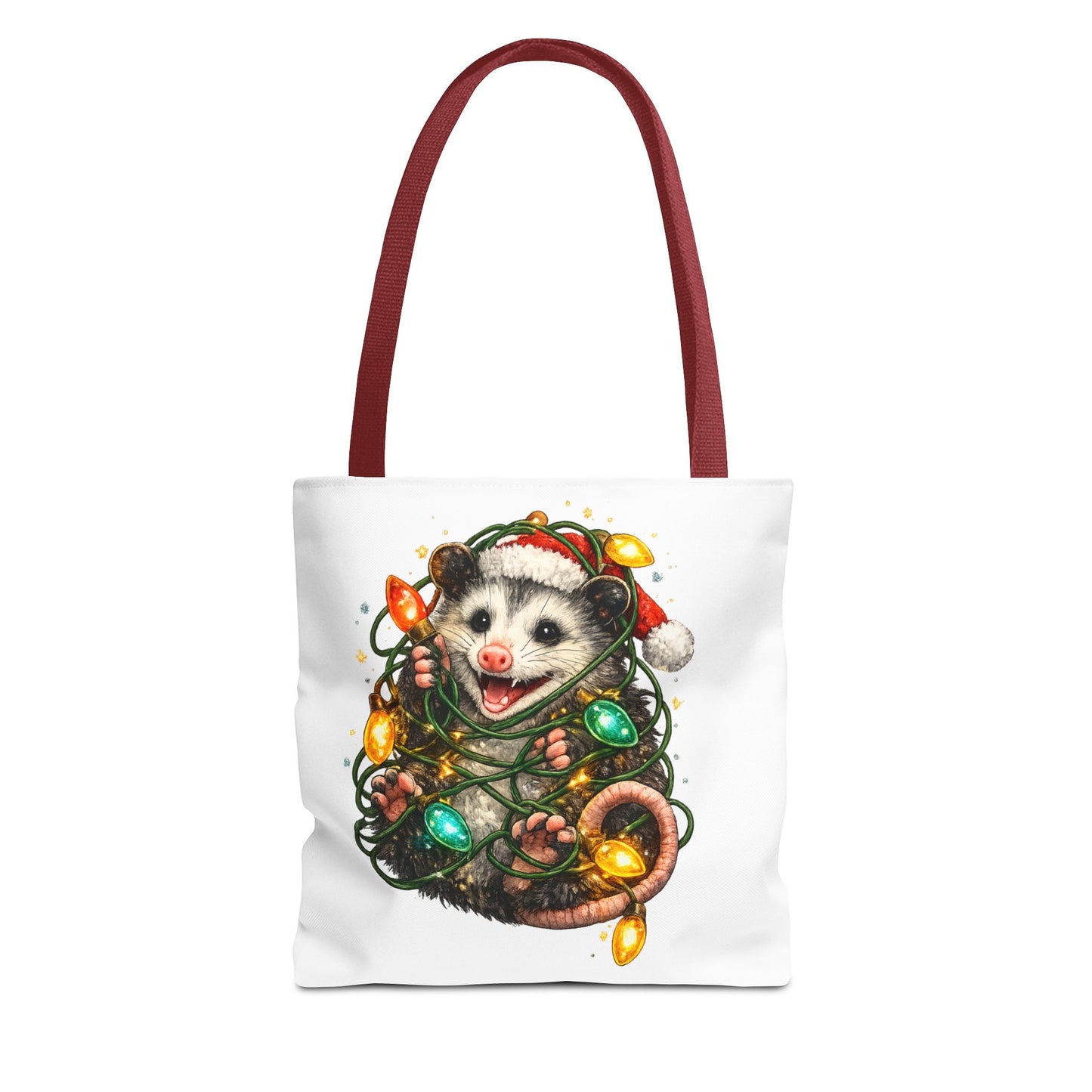 Christmas Opossum Tote Bag — Cute Holiday Animal Holiday Shopping Bag