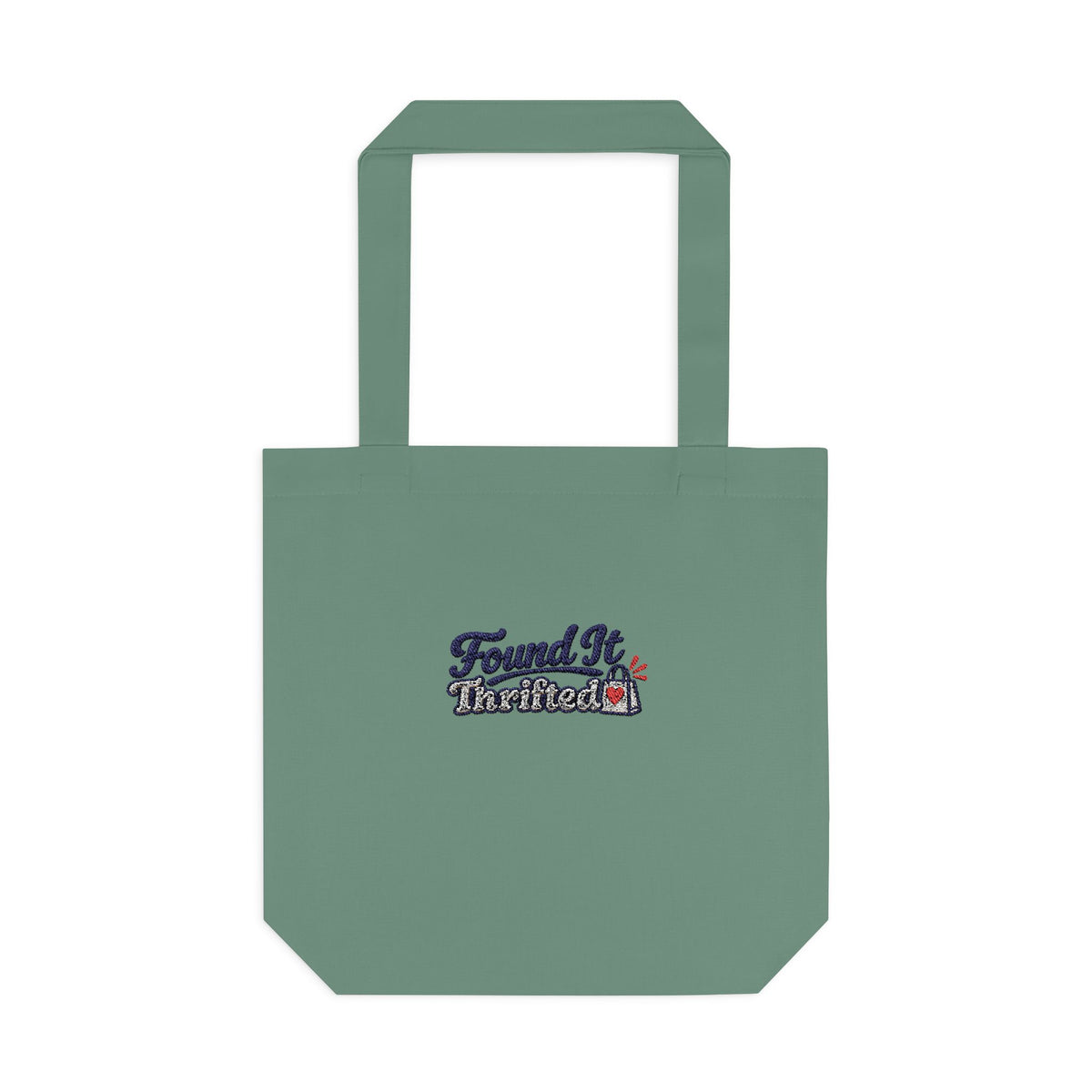 Tote Bag — “Found It, Thrifted” Graphic Cotton Tote for Everyday Errands & Gifts