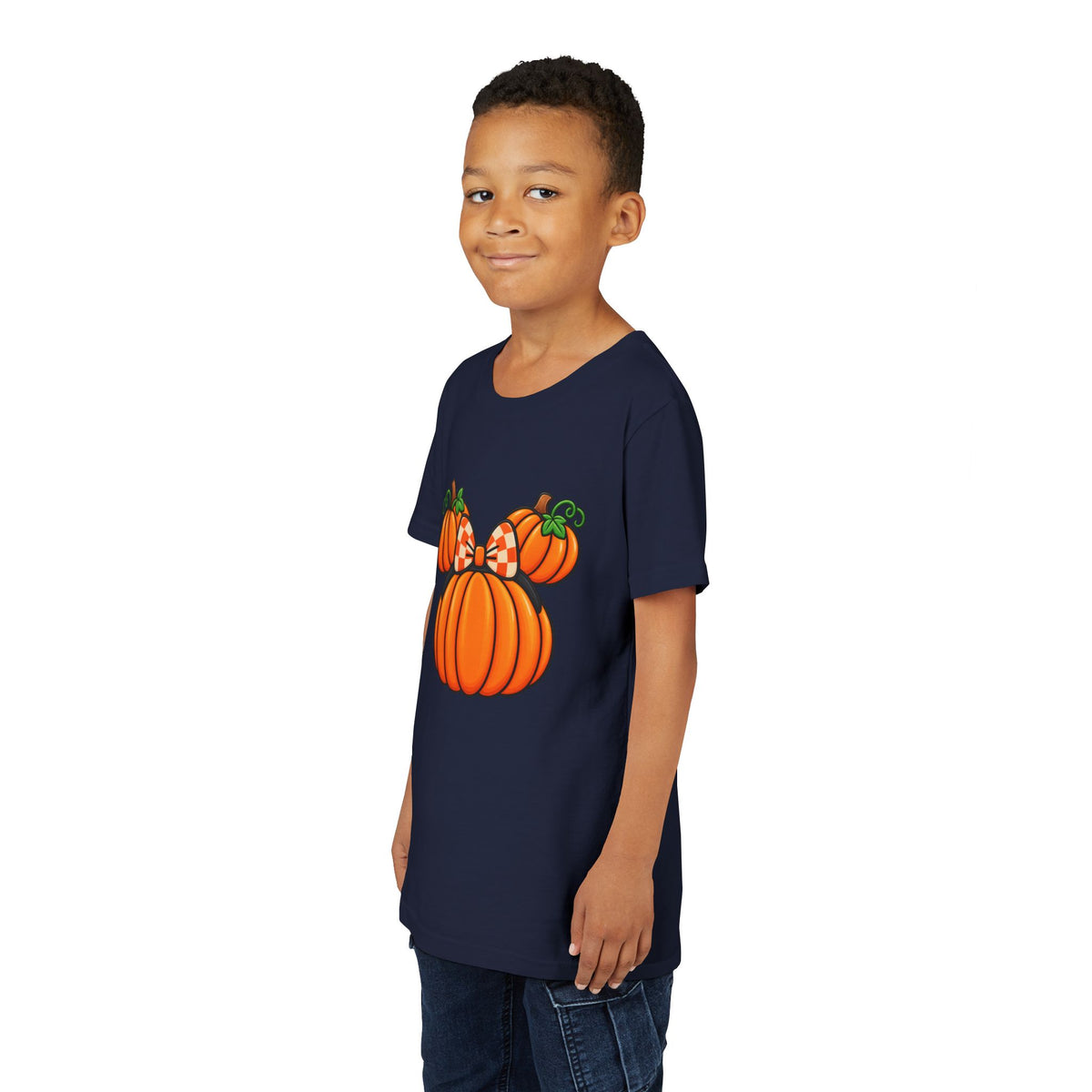 Fall Pumpkin Ears Youth Tee | Halloween Fall Pumpkin Tee