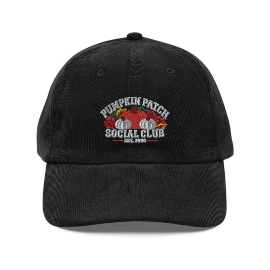 Pumpkin Patch Social Club 2026 Vintage Corduroy Cap (Embroidery)