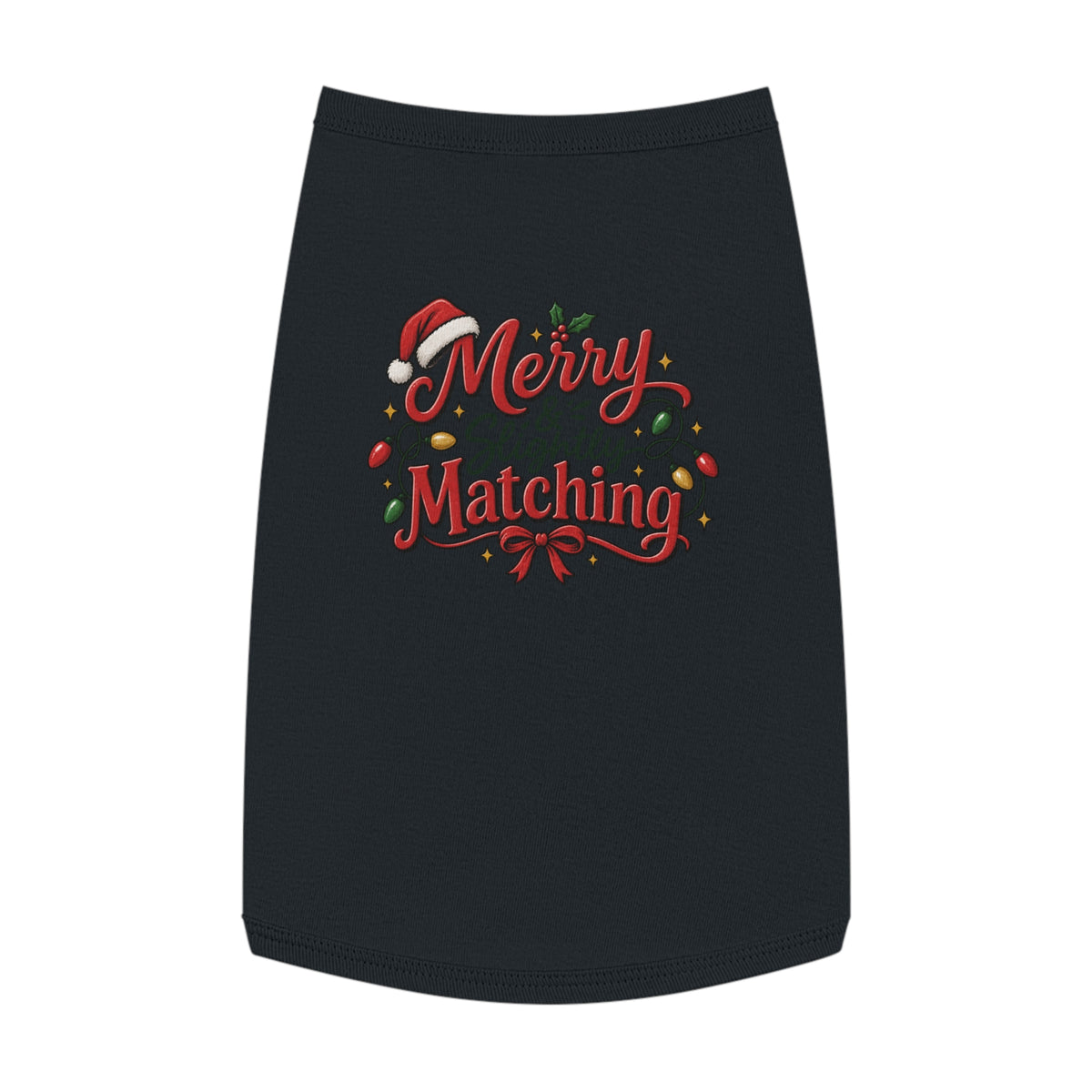 Pet Tshirt — "Merry Slightly Matching" Christmas Dog Shirt family pajama set
