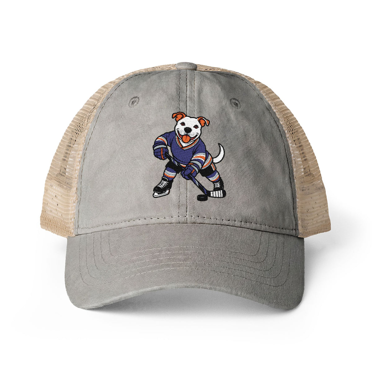 Scott American Bulldog Pitbull Hockey Player Women's Washed Mesh-Back Cap