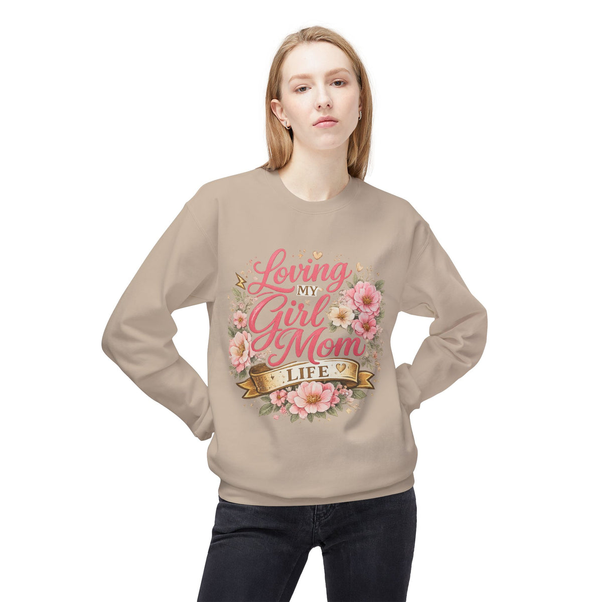 Loving My Girl Mom Life Sweatshirt | Floral Typography Mom Shirt Mother's Day