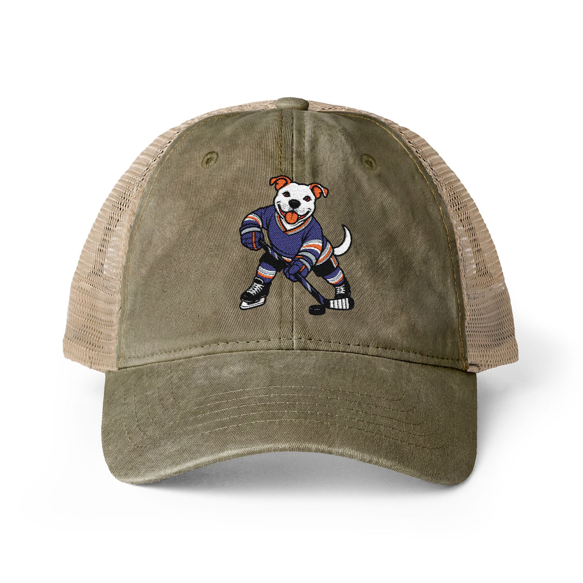 Scott American Bulldog Pitbull Hockey Player Women's Washed Mesh-Back Cap
