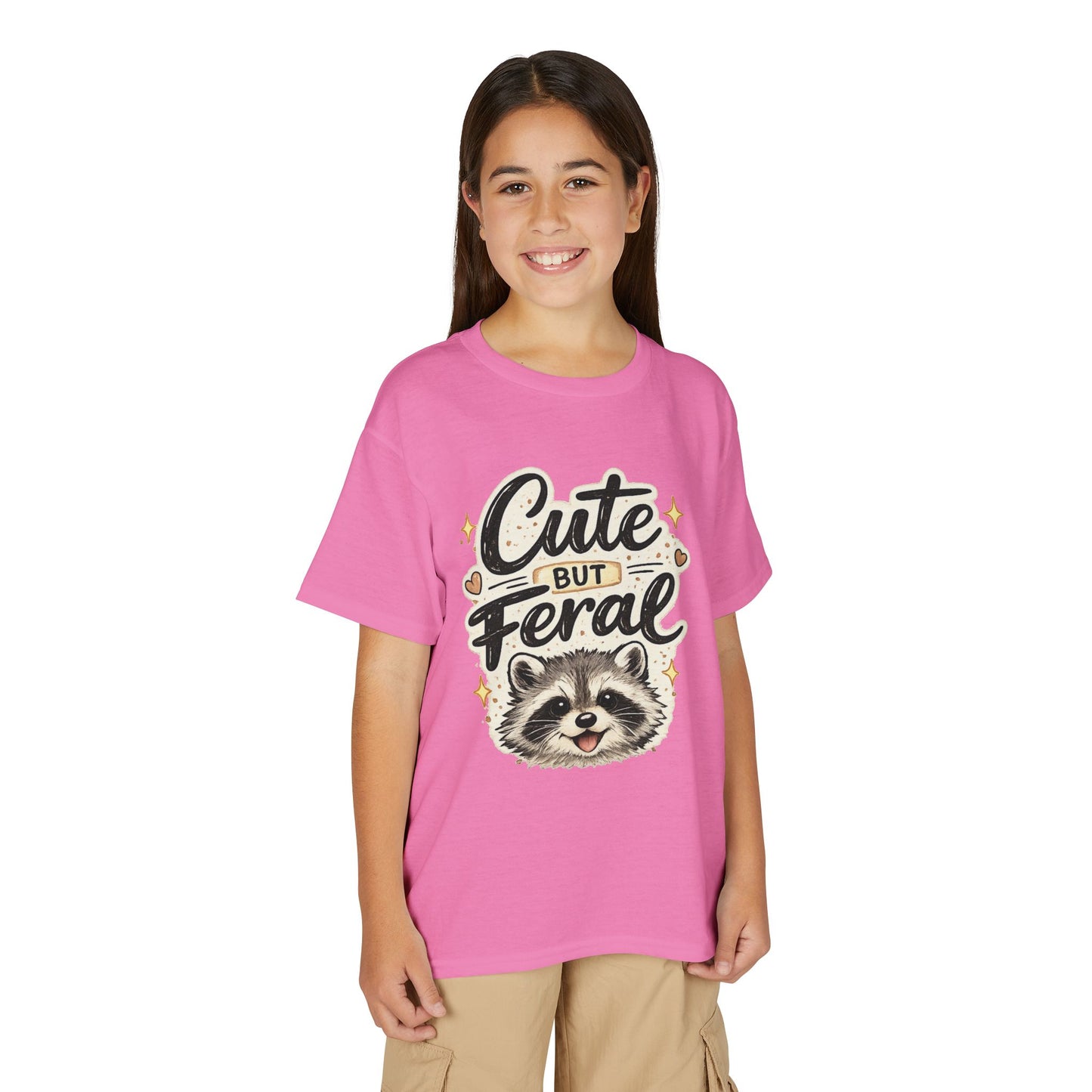 Cute but Feral Raccoon Youth T-Shirt | Kids Animal Graphic Tee