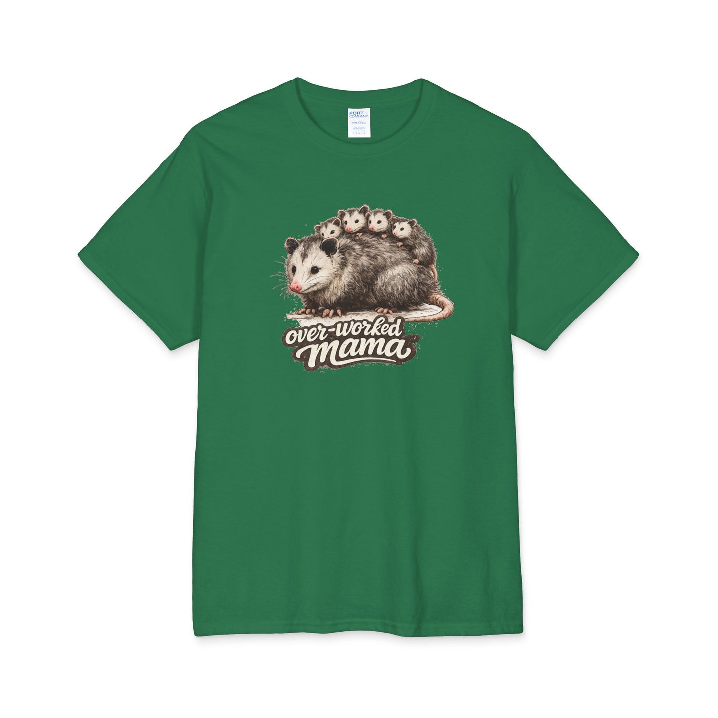 Opossum with Babies overworked mama Tee | Mom Life Graphic Shirt Mother's day