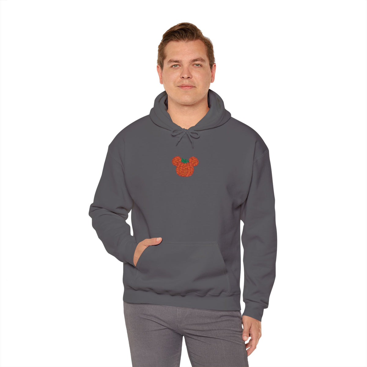 Fall Pumpkin Embroidered Ears silhouette Hoodie | Halloween pumpkin ears sweatshirt