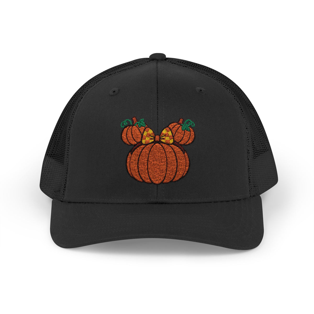 Fall Pumpkin Trio Snapback Cap | Autumn Harvest Embroidered Trucker Hat