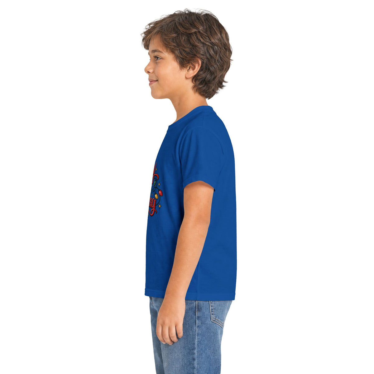 Kids T-Shirt — "Merry & Slightly Matching" Christmas Holiday Tee friends or family matching pajama shirt
