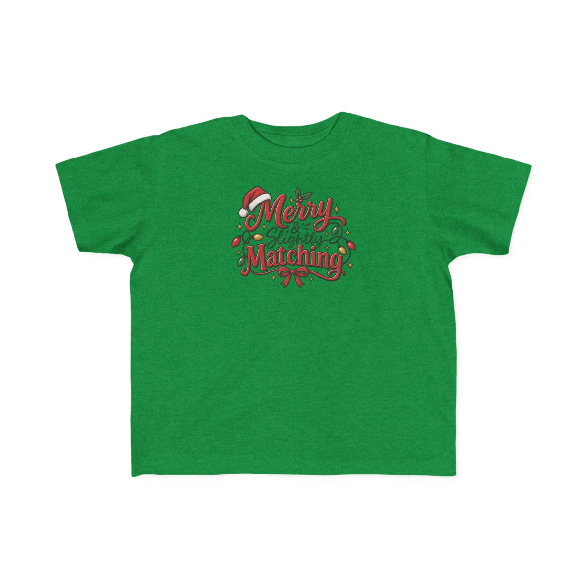 Toddler Christmas Tee – “Merry & Slightly Matching” Holiday Shirt friends or family matching tee