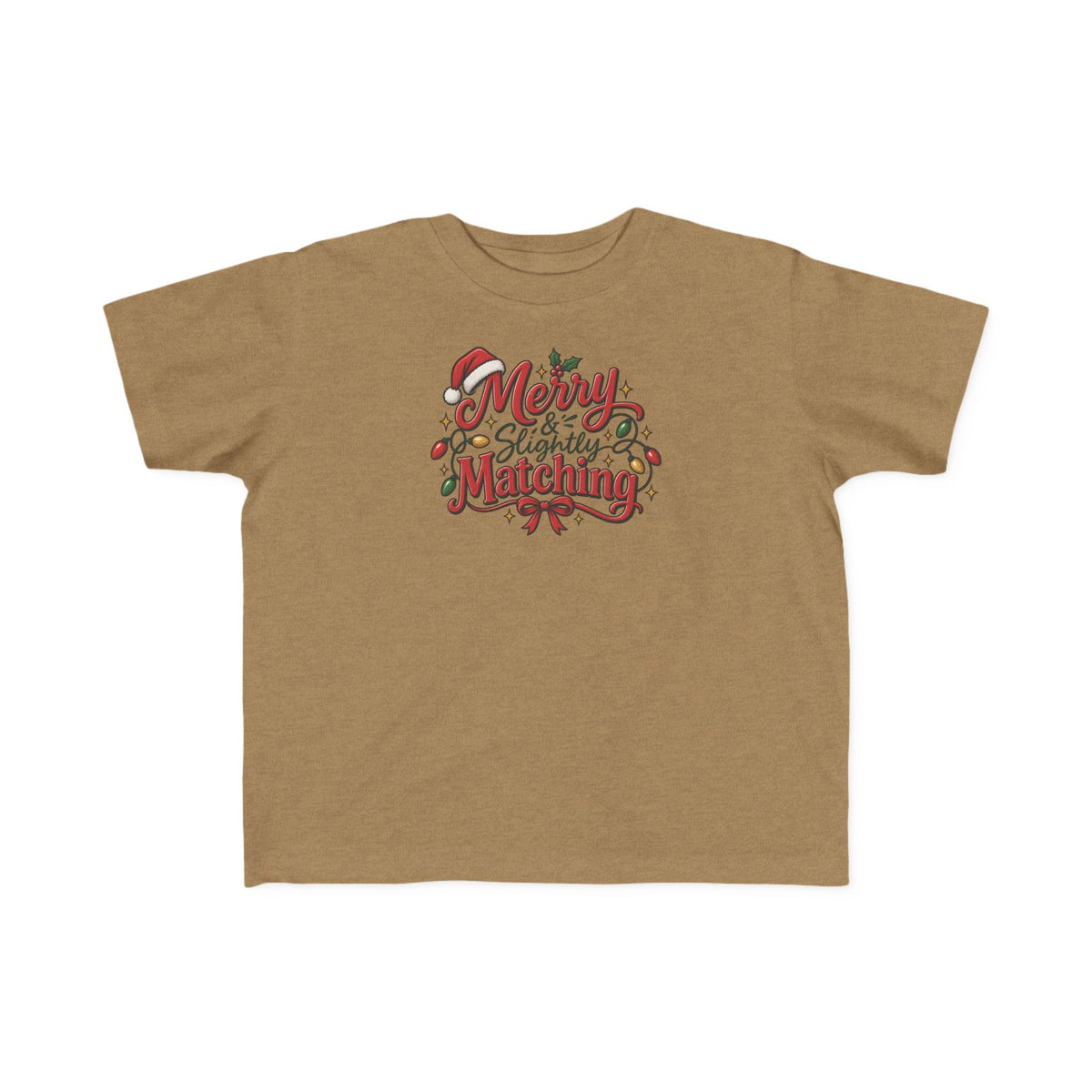 Toddler Christmas Tee – “Merry & Slightly Matching” Holiday Shirt friends or family matching tee