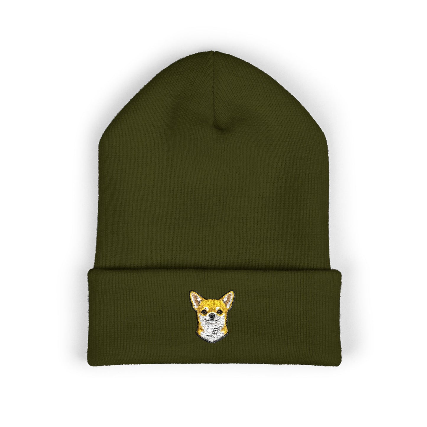Chihuahua Embroidered Beanie | Cuffed Knit Hat