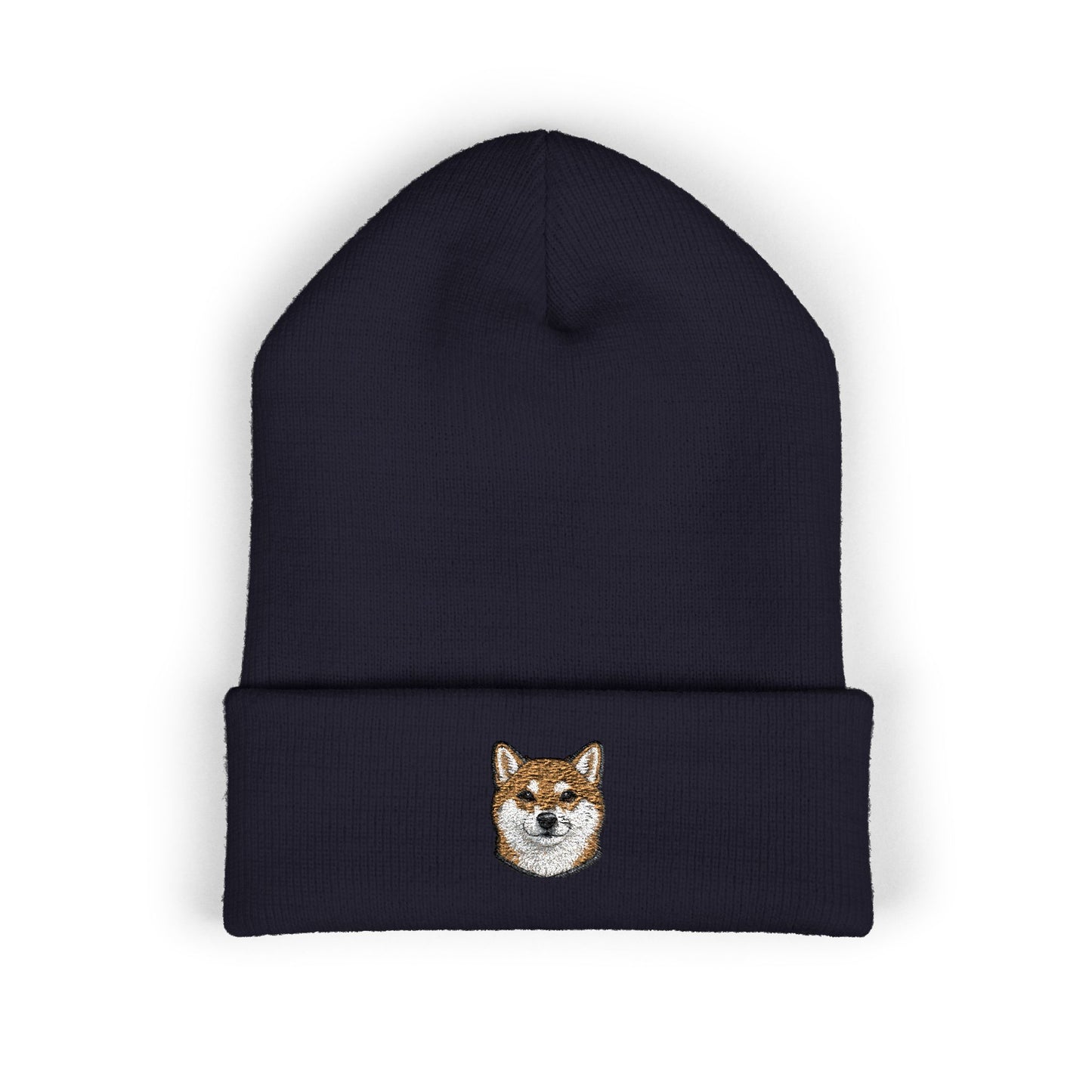 Shiba Inu Embroidered Beanie | Cuffed Knit Hat