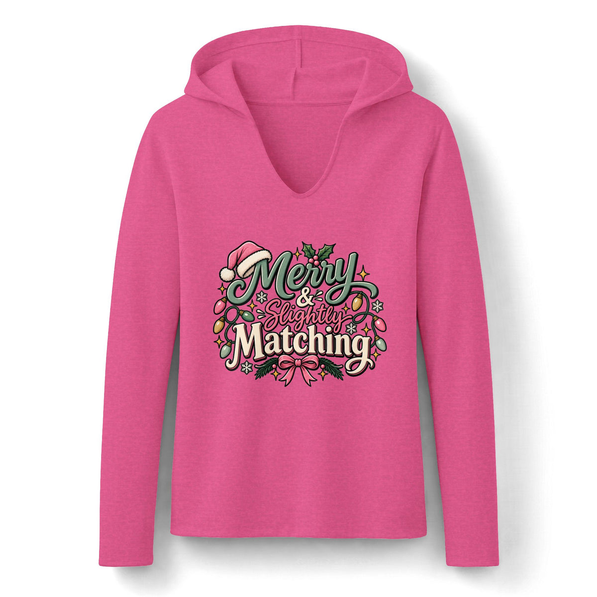 Merry & Slightly Matching Women's Hoodie | Christmas holiday festive sweatshirt