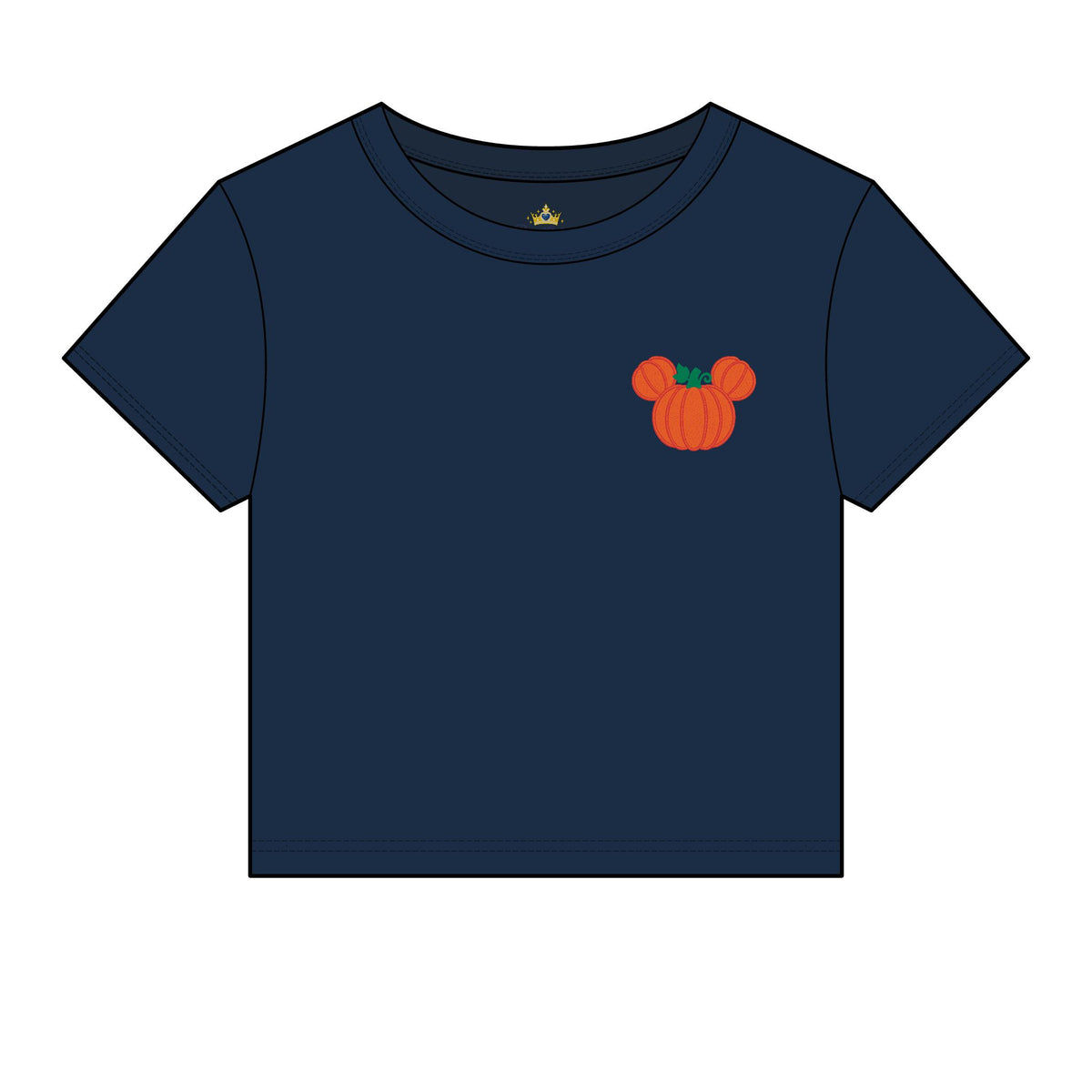 Fall Embroidered  Pumpkin Ears Tee | Autumn Baby Tee