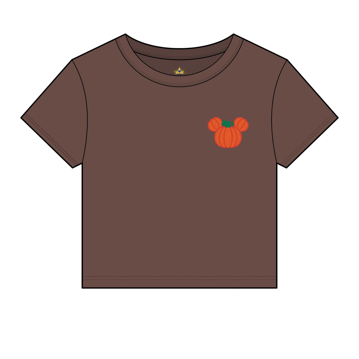 Fall Embroidered  Pumpkin Ears Tee | Autumn Baby Tee