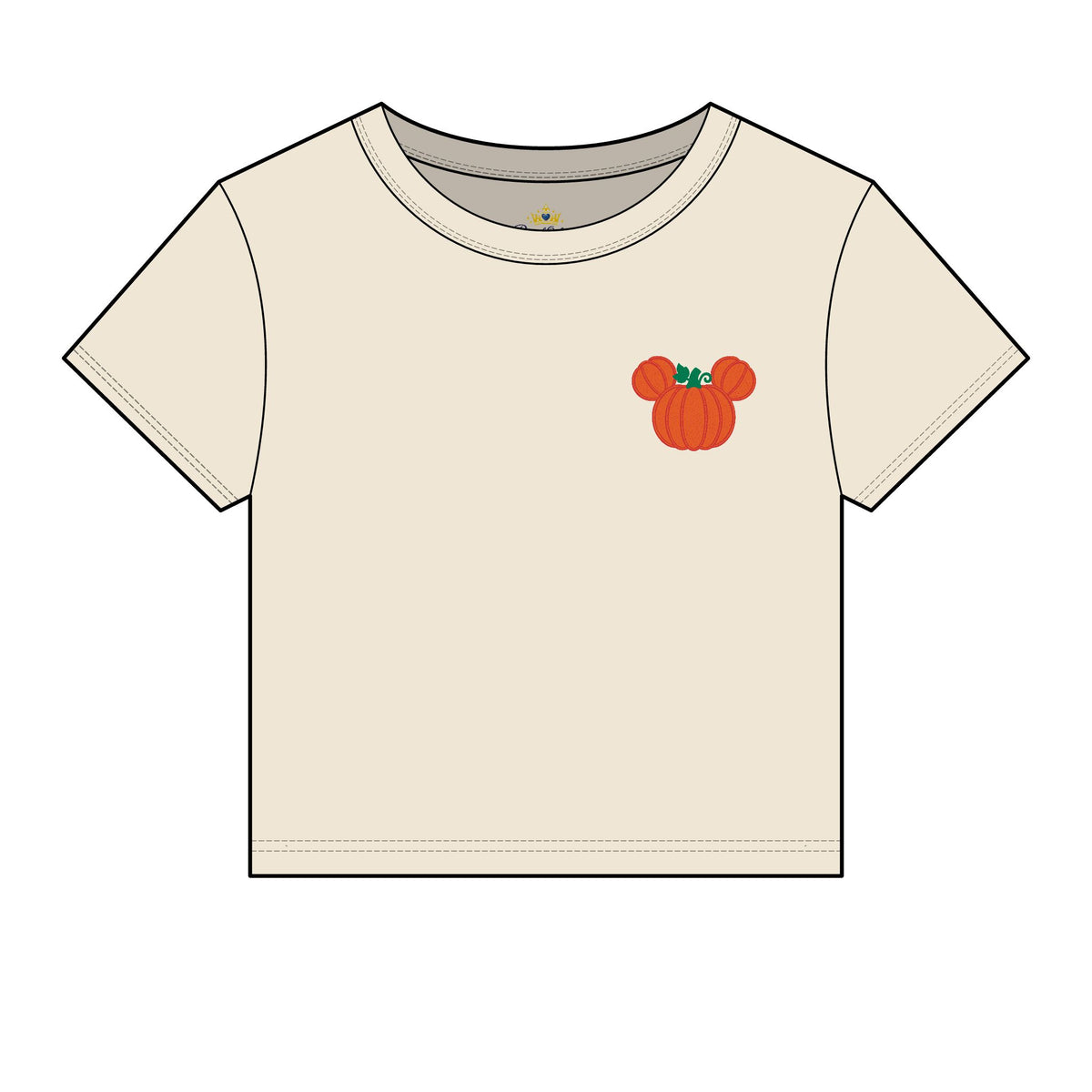 Fall Embroidered  Pumpkin Ears Tee | Autumn Baby Tee