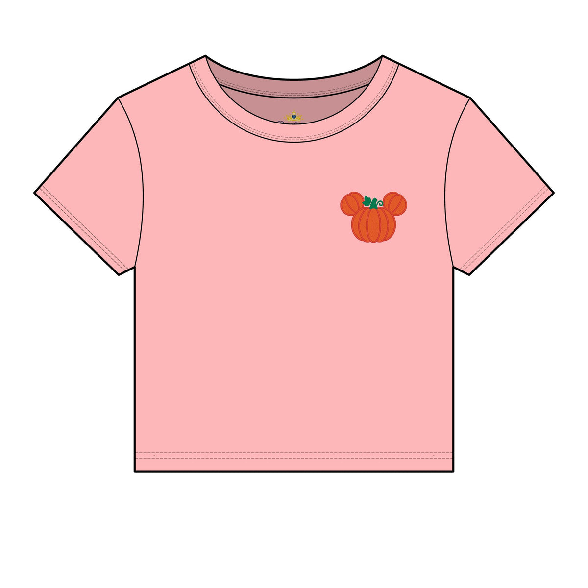 Fall Embroidered  Pumpkin Ears Tee | Autumn Baby Tee