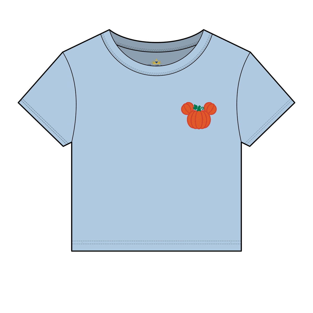 Fall Embroidered  Pumpkin Ears Tee | Autumn Baby Tee