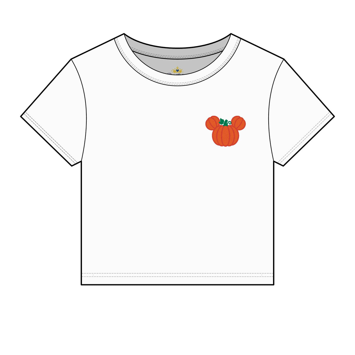 Fall Embroidered  Pumpkin Ears Tee | Autumn Baby Tee
