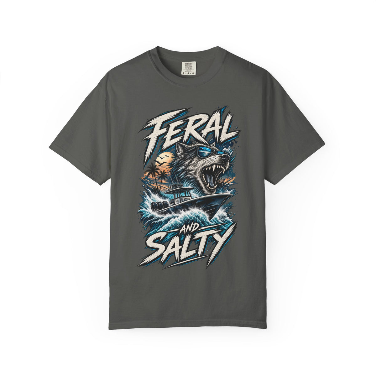 T-Shirt — "Feral and Salty" Aggressive Sea Bear Graphic Tee