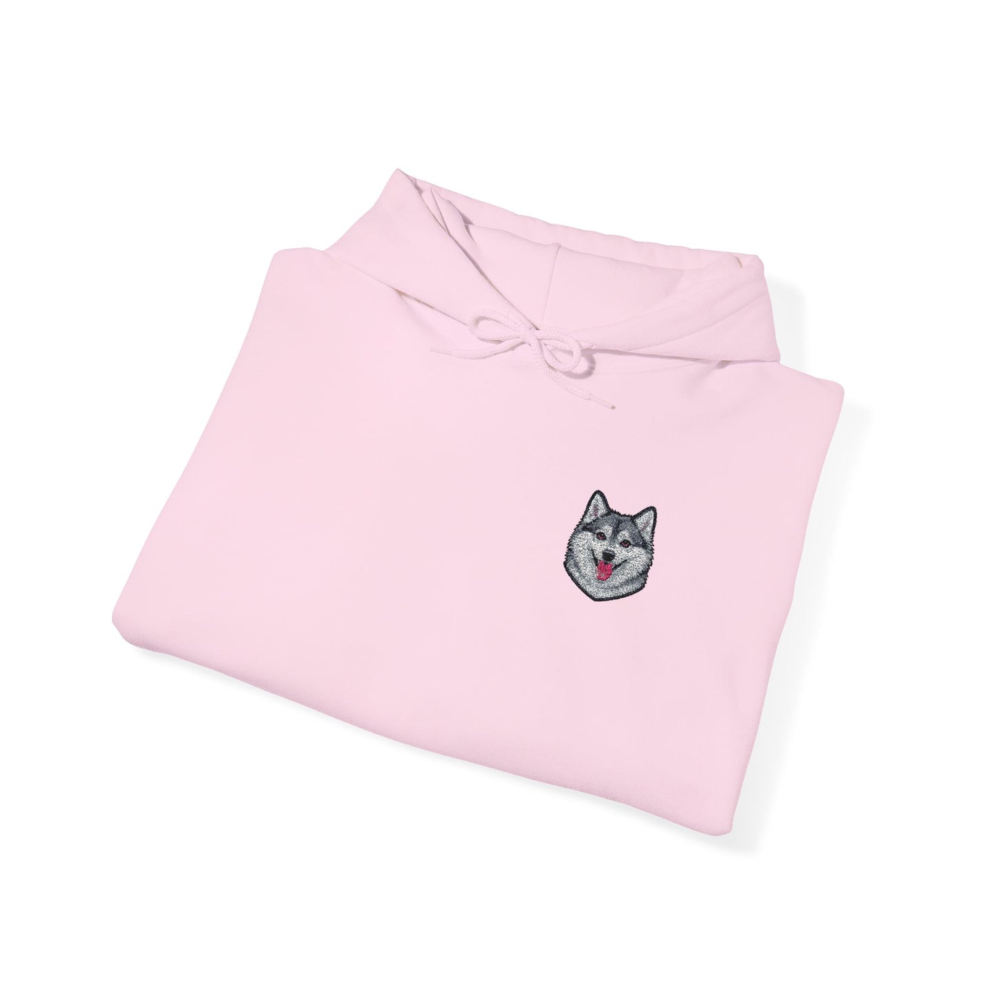 Alaskan Klee Kai embroidered design on hooded sweatshirt