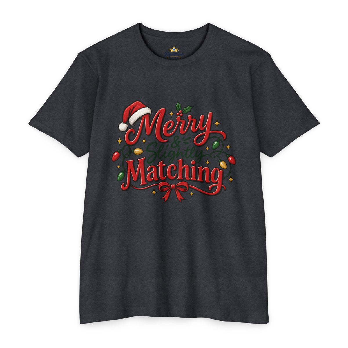 Merry & Slightly Matching Christmas T-Shirt- Family and Friends holiday pajama shirts