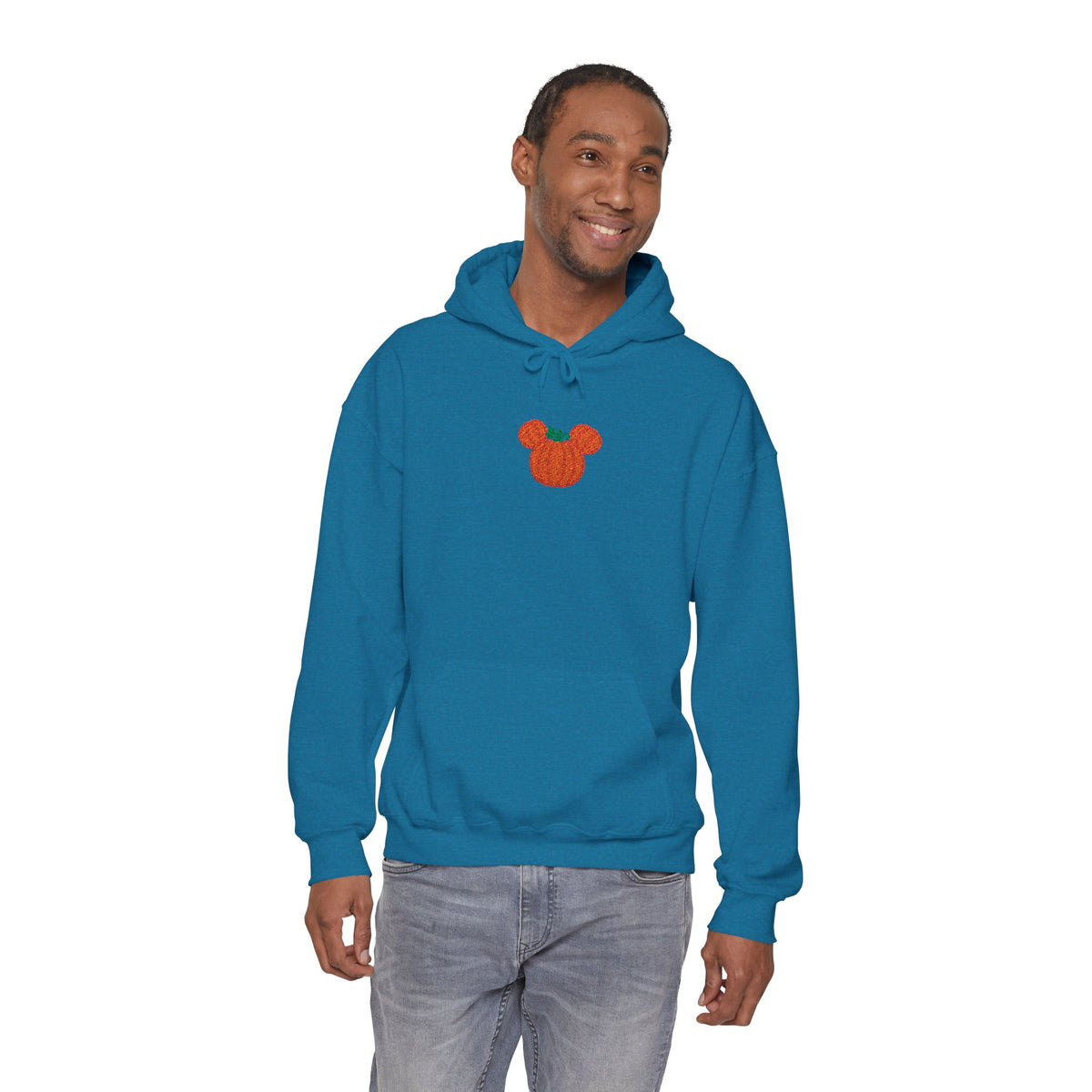 Fall Pumpkin Embroidered Ears silhouette Hoodie | Halloween pumpkin ears sweatshirt
