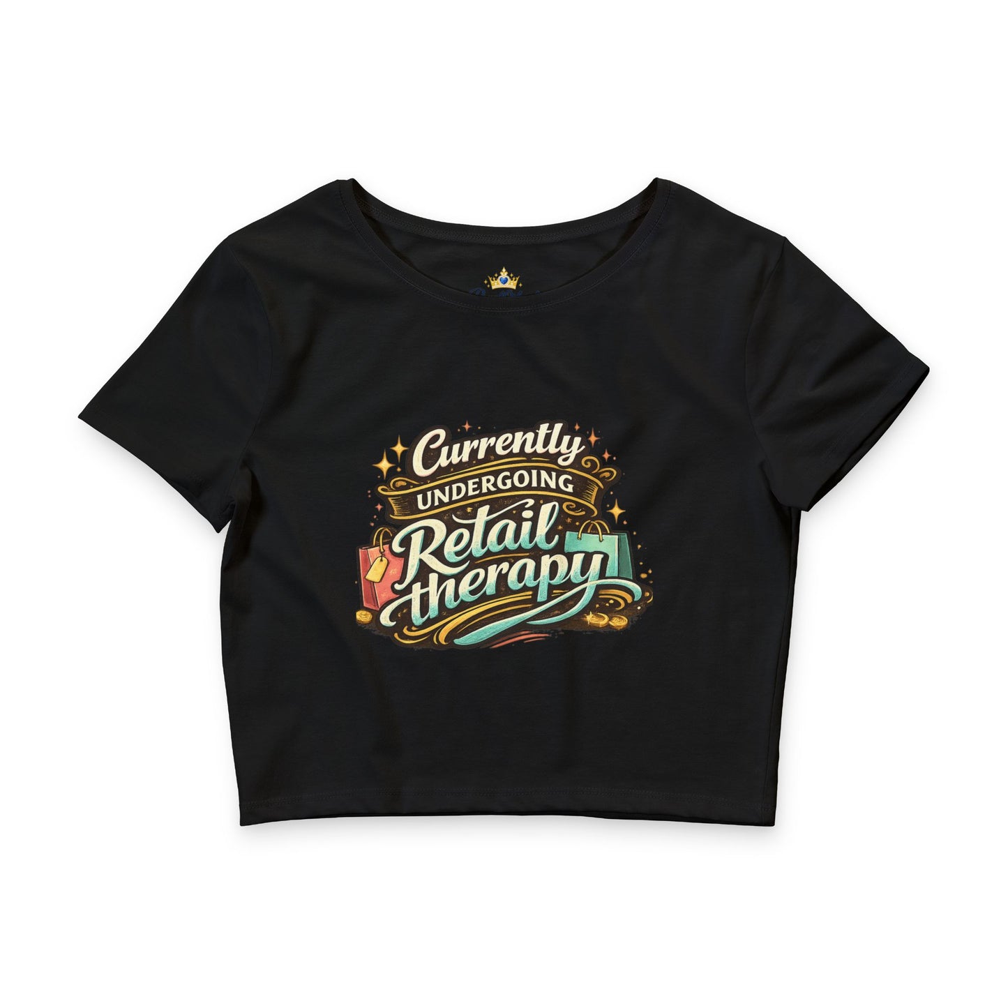 Currently Undergoing Retail Therapy crop tee | shopping graphic tee