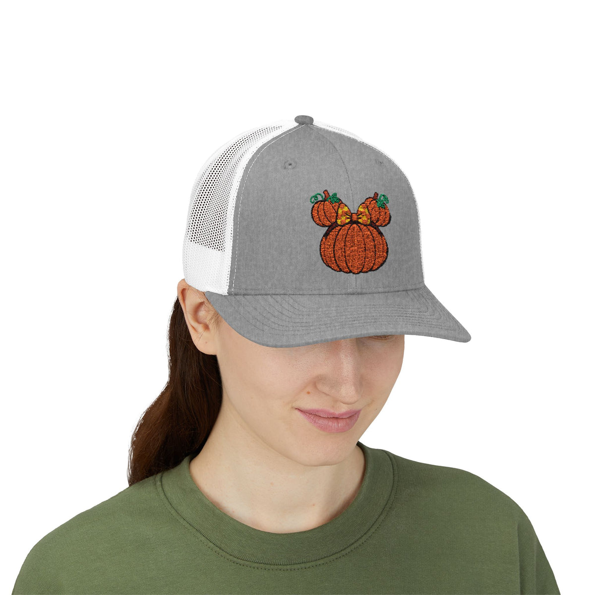 Fall Pumpkin Trio Snapback Cap | Autumn Harvest Embroidered Trucker Hat