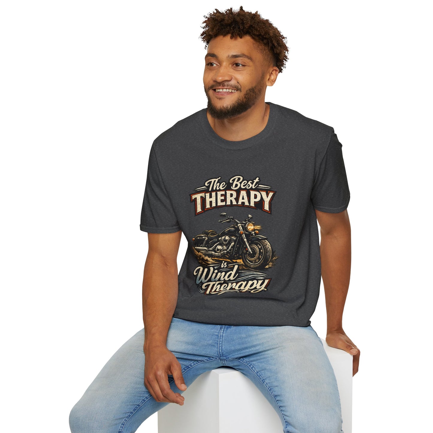 Motorcycle "The Best Therapy" T-Shirt | Bike Wind Therapy Design