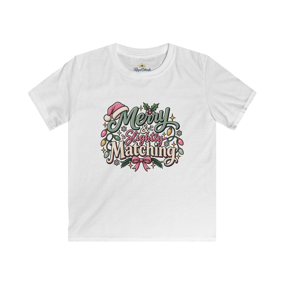 Kids Tee — "Merry & Slightly Matching" Cute Holiday Family Shirt