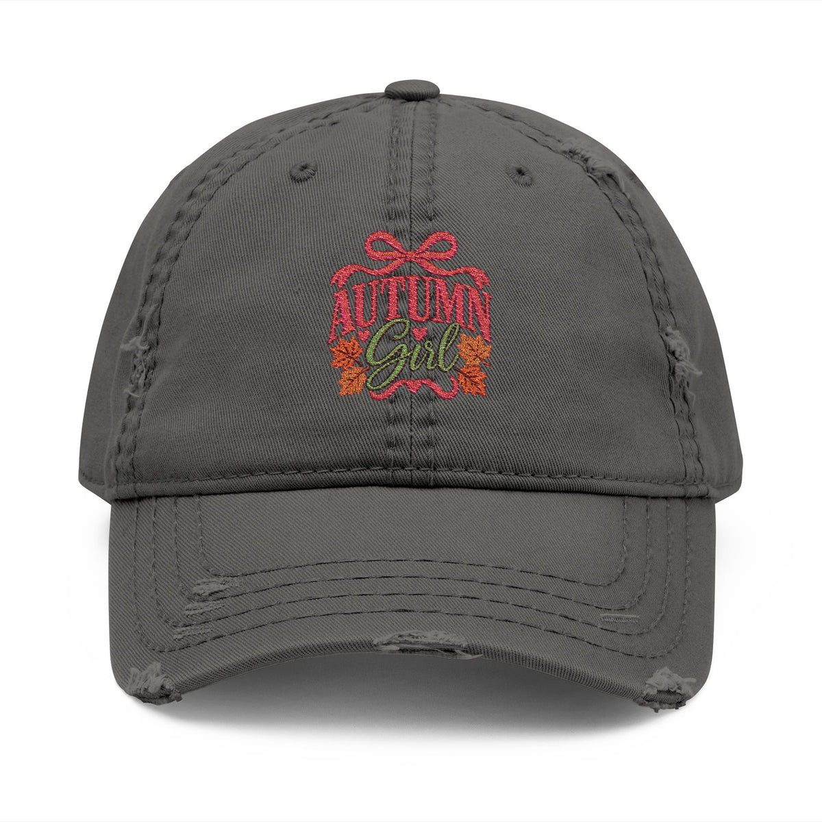 Autumn Girl Distressed Fall Hat (Embroidery)