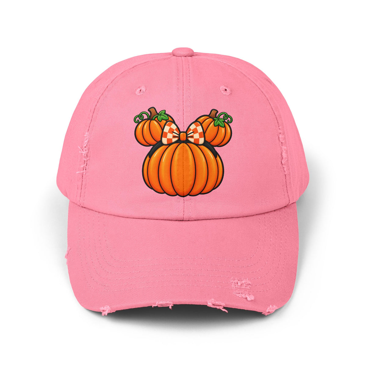 Fall Pumpkin  Ears Cap | Distressed Baseball Hat, Halloween Fall