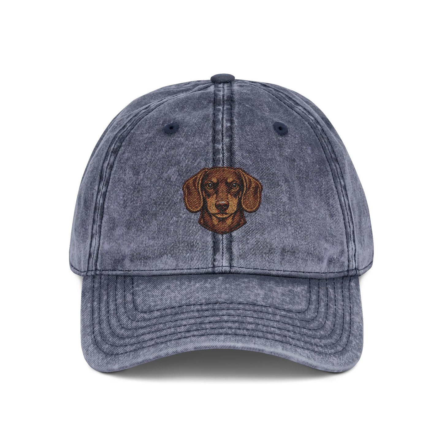 Embroidered Dachshund Head Cap | Vintage Distressed Baseball Hat