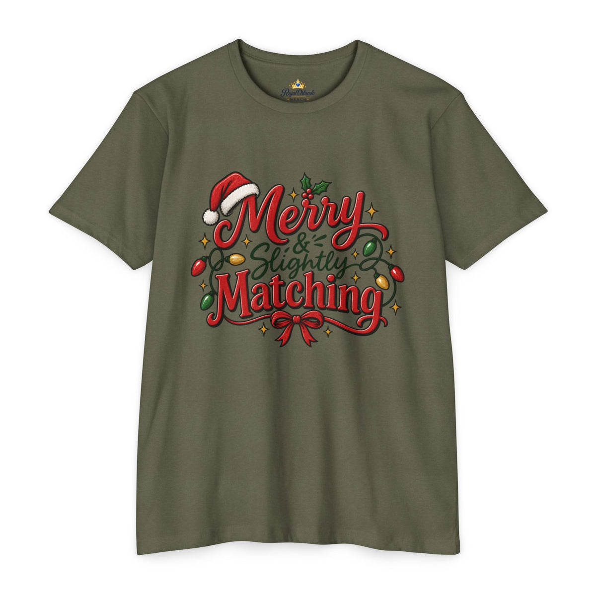Merry & Slightly Matching Christmas T-Shirt- Family and Friends holiday pajama shirts