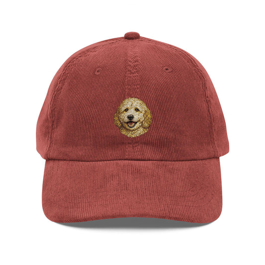 Vintage Golden Doodle customizable Corduroy Cap (Embroidery)