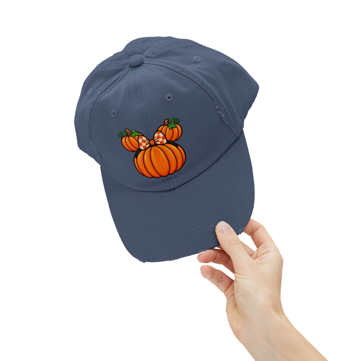 Fall Pumpkin  Ears Cap | Distressed Baseball Hat, Halloween Fall