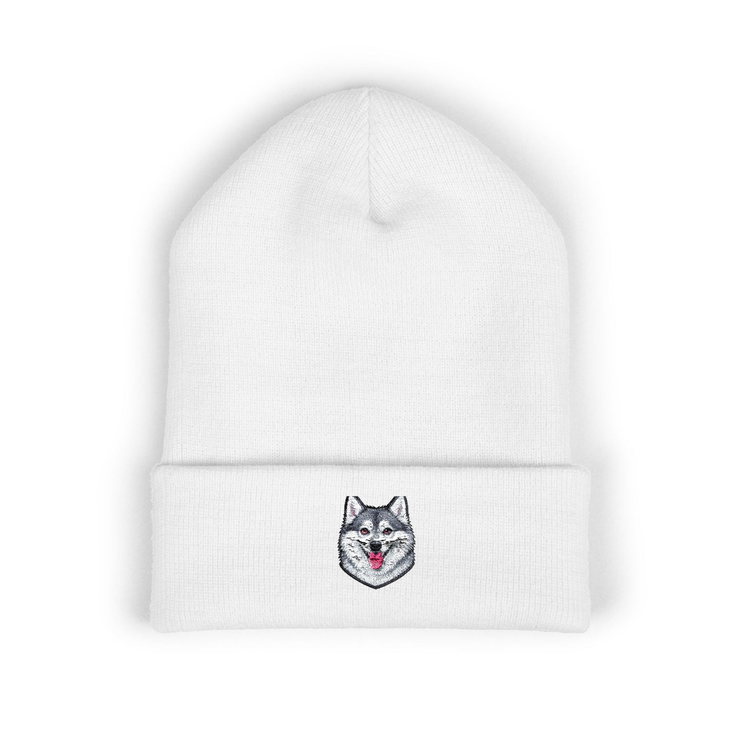 Alaskan Klee Kai Embroidered Beanie | Cuffed Knit Hat