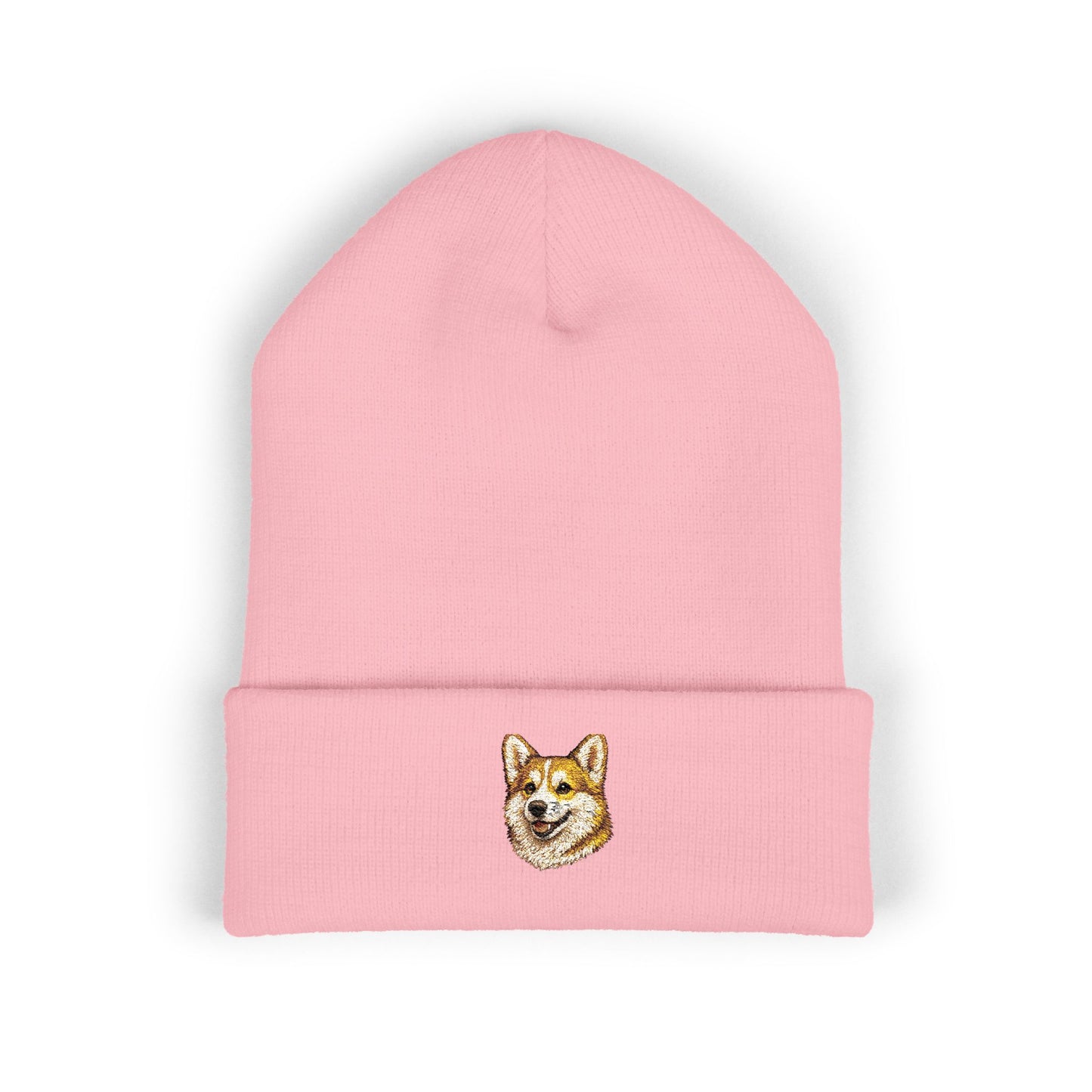 Corgi Embroidered Beanie | Cuffed Knit Hat