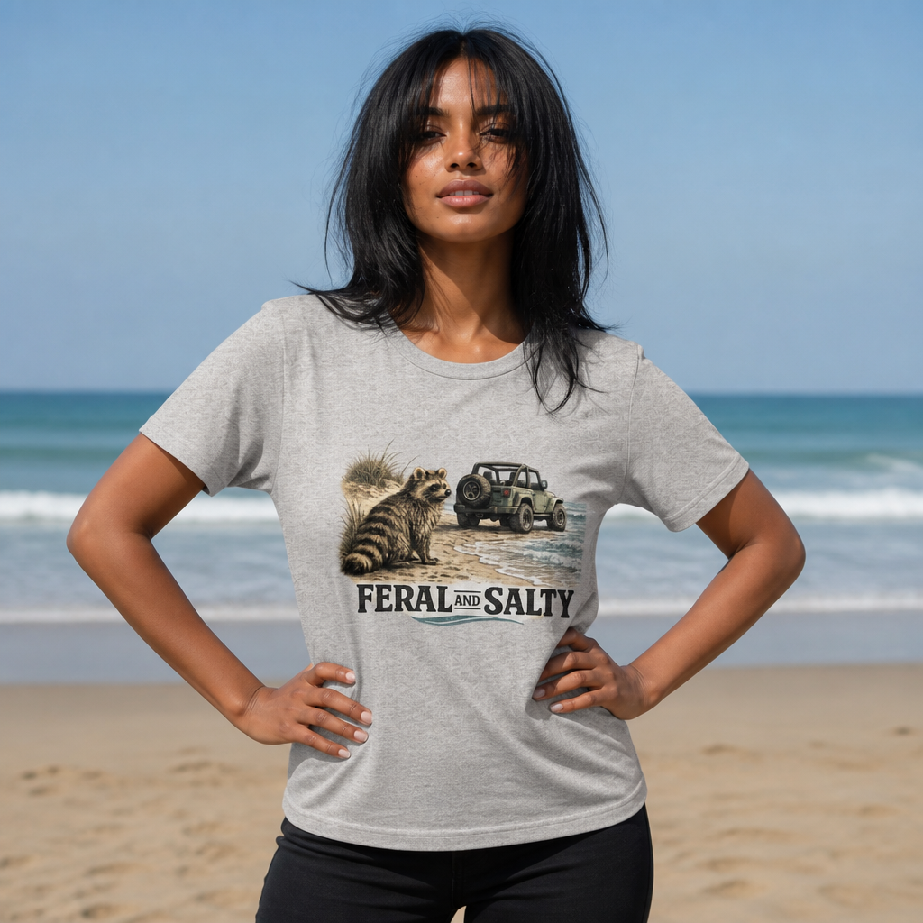 Women's Micro Rib Baby Tee Salty and Feral Ocean theme