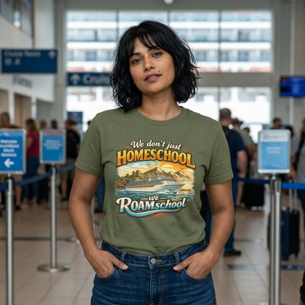 We dont just homeschool we ROAMschool Tee Cruise Ship travel homeschool shirt