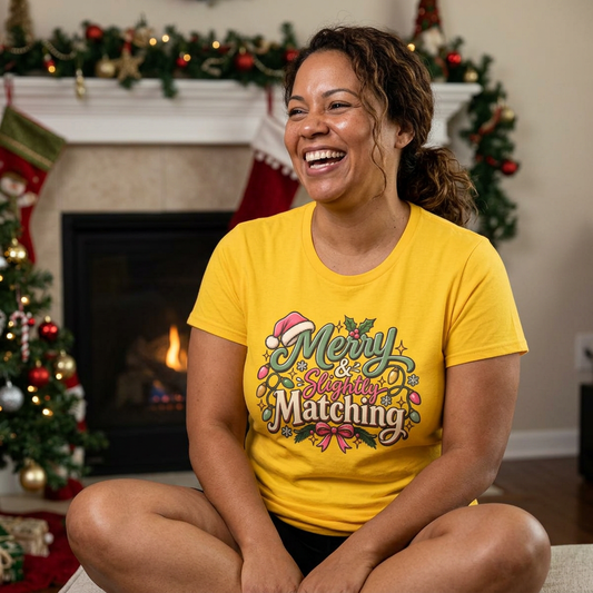 Women's Softstyle Tee Merry Sightly Matching Friends and Family holiday shirts
