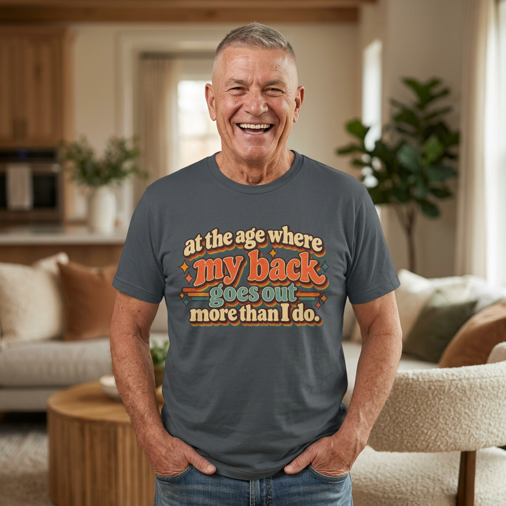 my back goes out more than I do T-Shirt | Retro Text Graphic