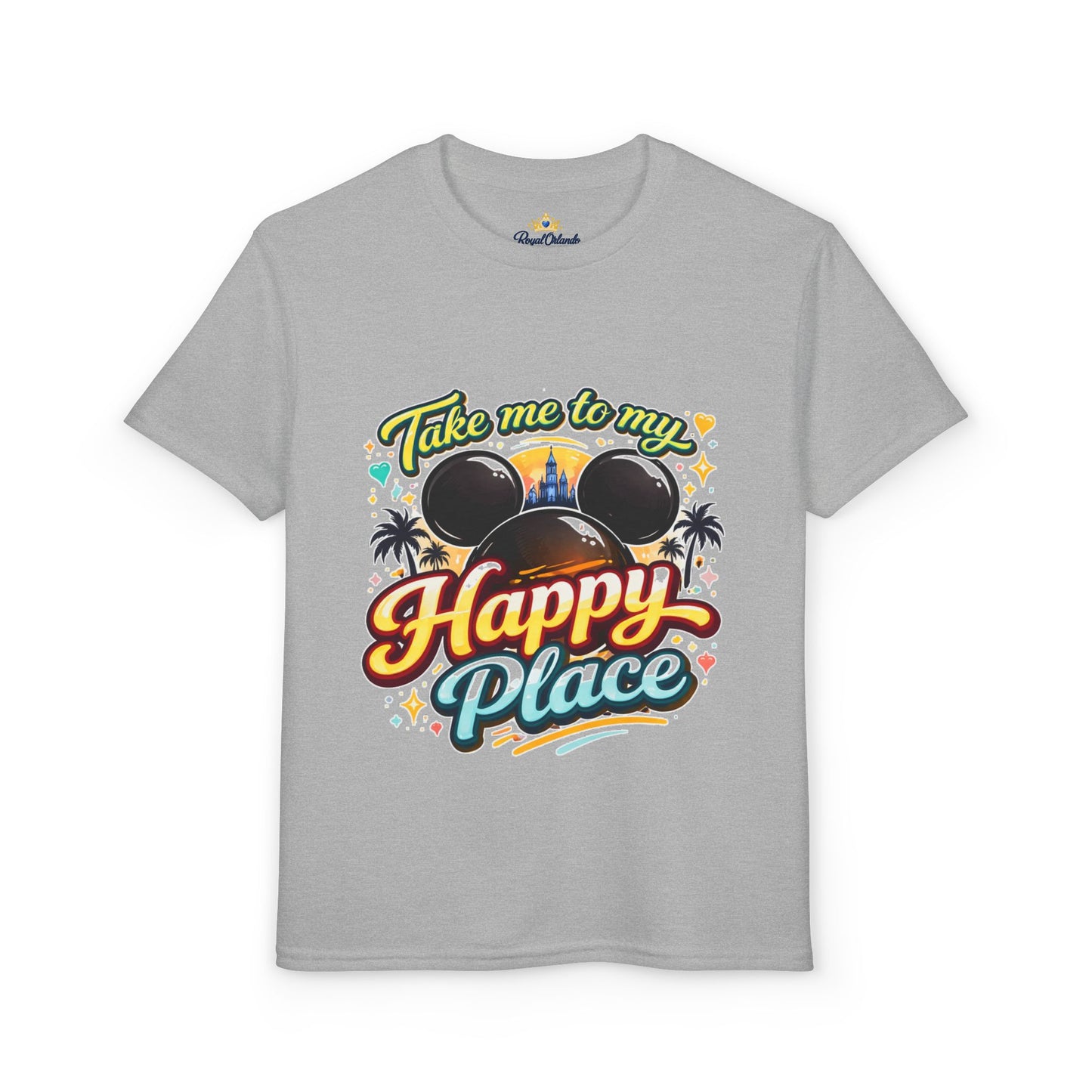 Take Me To My Happy Place Youth T-Shirt | Mickey Ears Sunset Theme