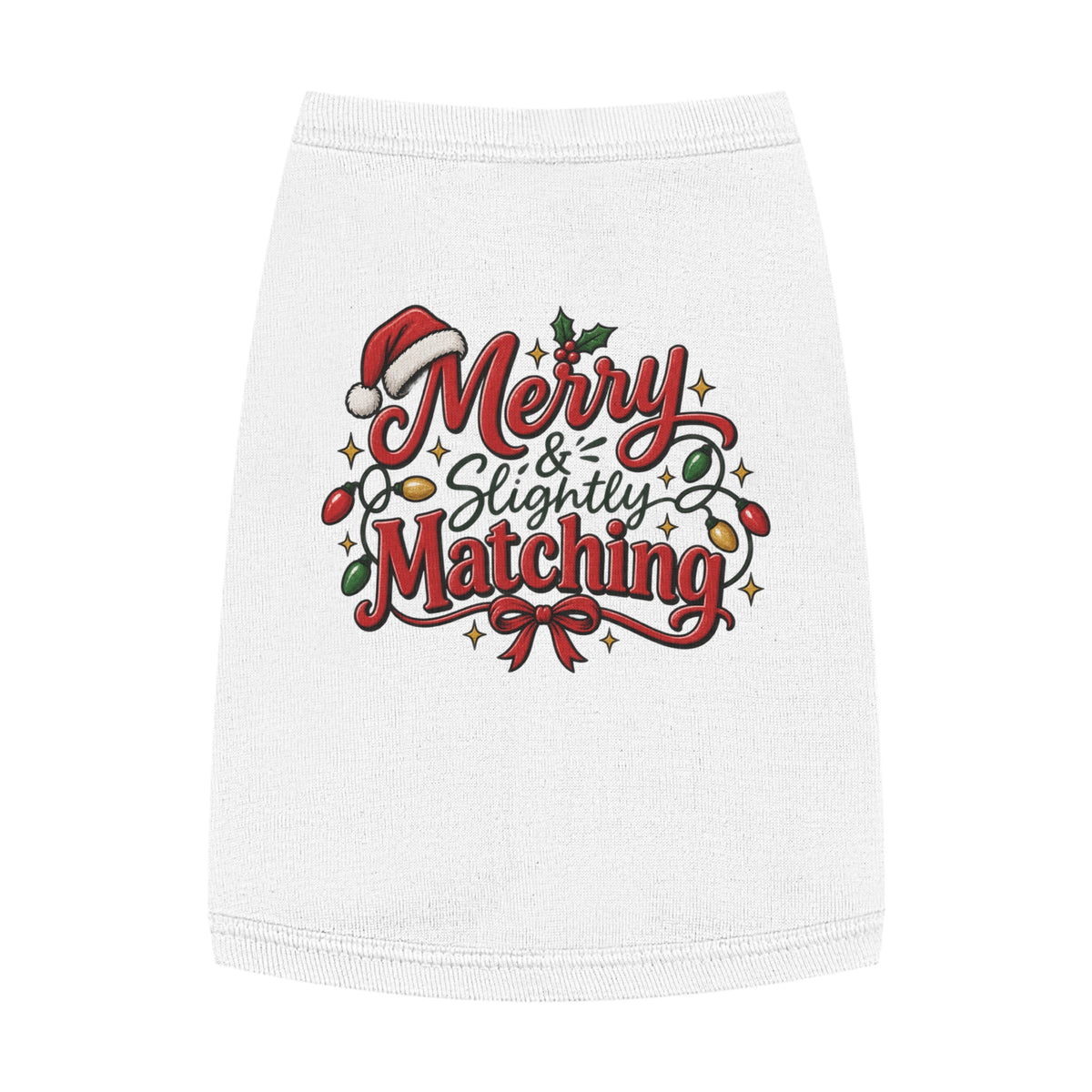 Pet Tshirt — "Merry Slightly Matching" Christmas Dog Shirt family pajama set