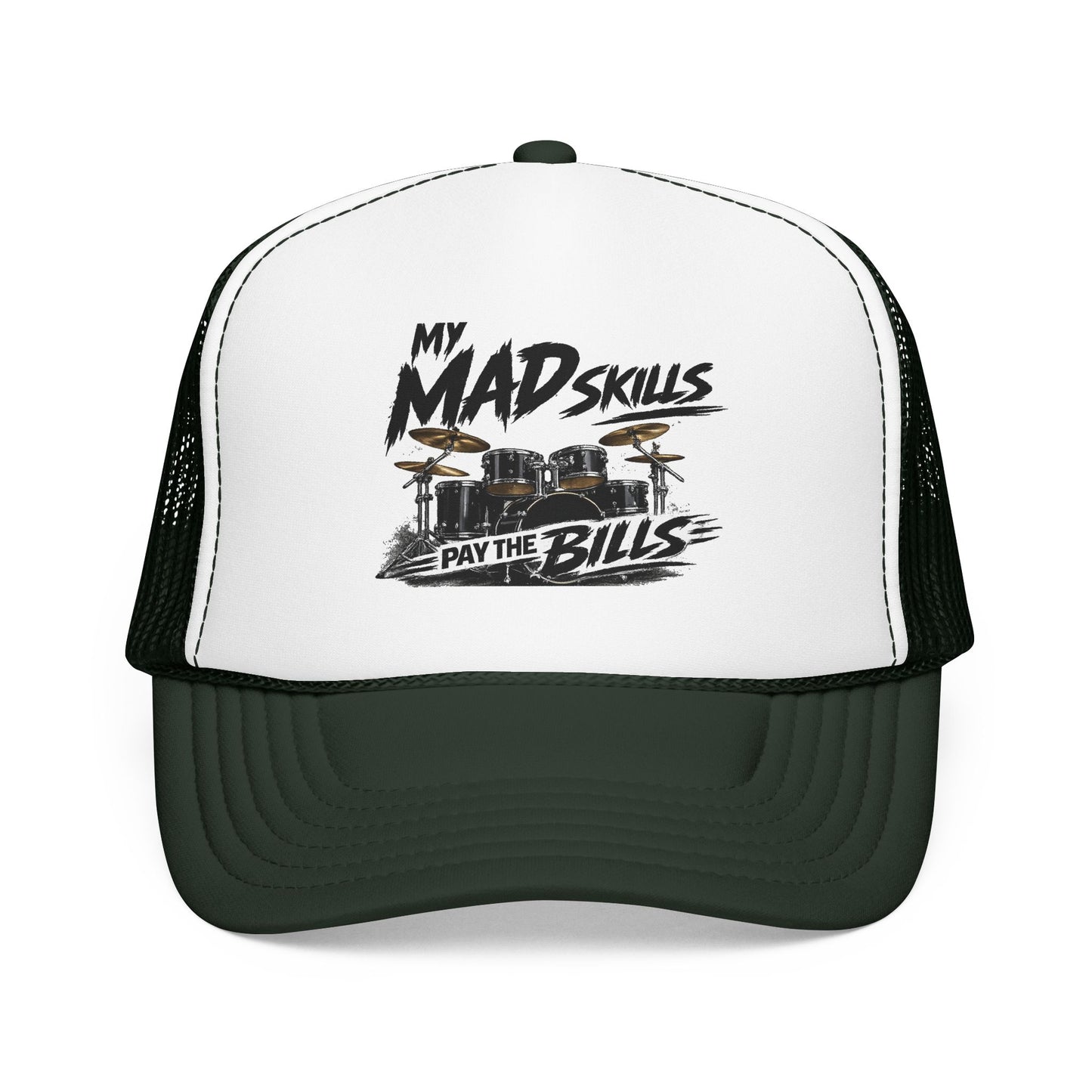 My Mad Skills Drum Set trucker hat | Pay the Bills drummer hat